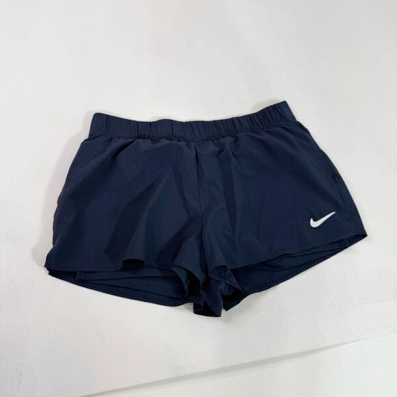 Nike Shorts Women Medium Blue Training Lined Elastic Waist Tempo Pull On Running - Picture 1 of 10